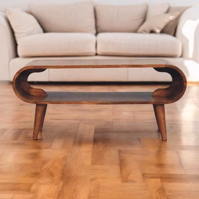 Artisan Furniture Amaya Mango Wood Nordic Style Coffee Table in Brown