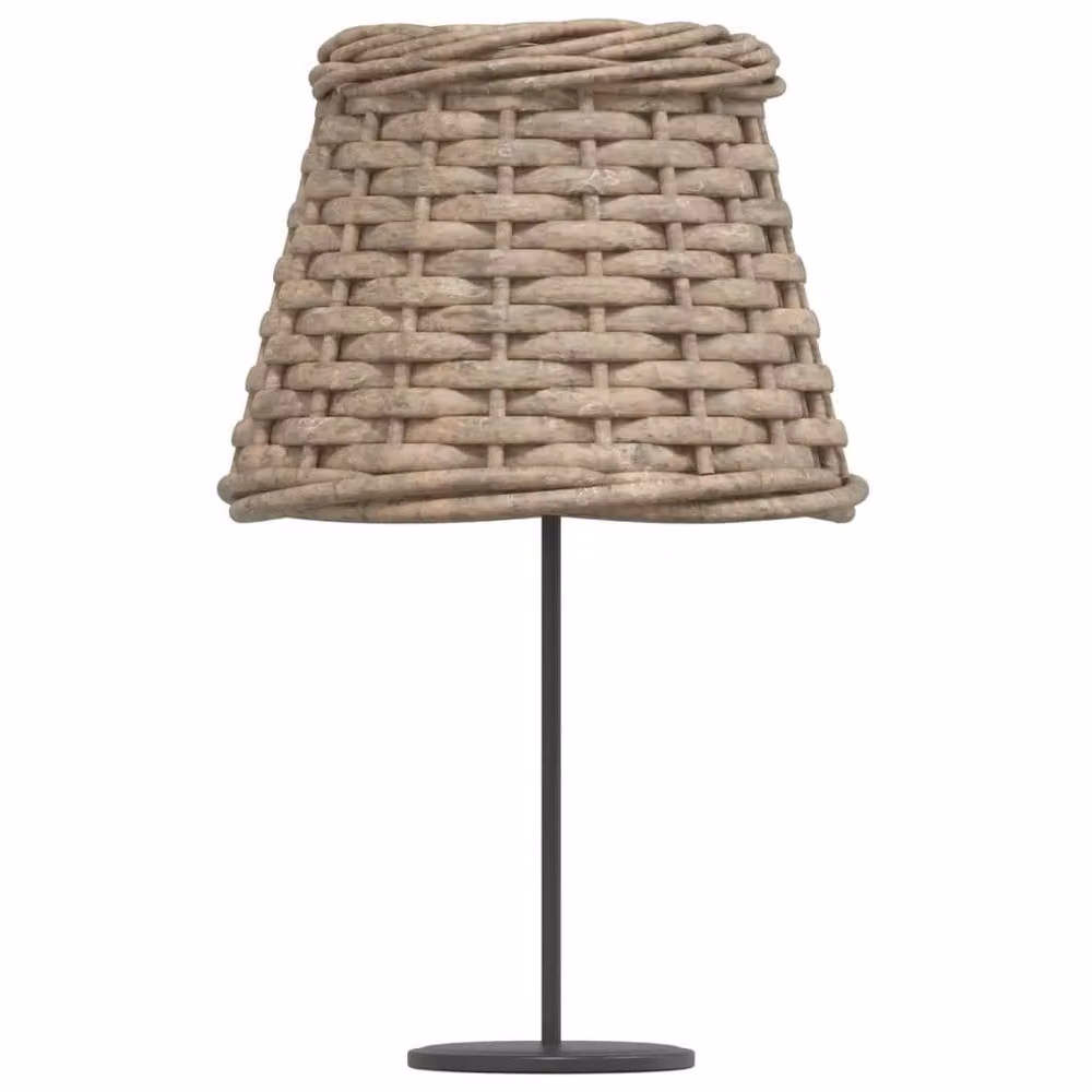 Berkfield Home Round Wicker Lamp Shade in Brown, W/D/H: 15 x 15 x 12 cm – 4