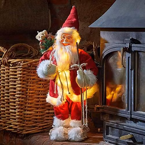 Three Kings Standing Santa Claus Father Christmas with Sack, Red, Height: 60 cm