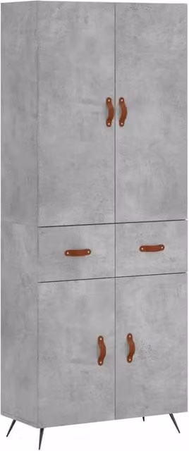 Berkfield Home Highboard in Concrete Grey, W: 69.5 cm, D: 34 cm, H: 180 cm – 1