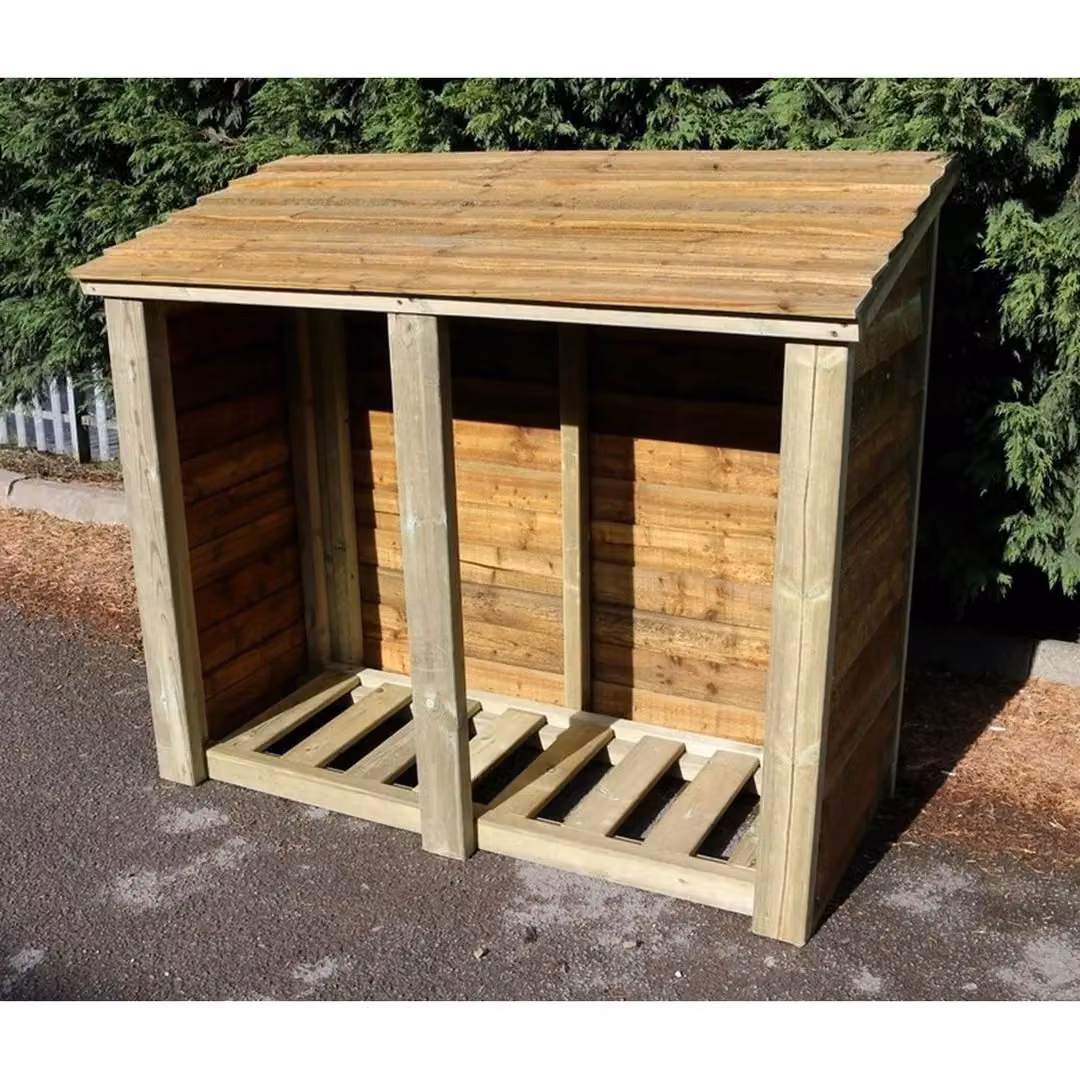 Churnet Valley Garden Furniture Ltd Heavy Duty Logstore and Kindling Shelter, Brown, W: 150 cm, D: 120 cm, H: 60 cm – 2