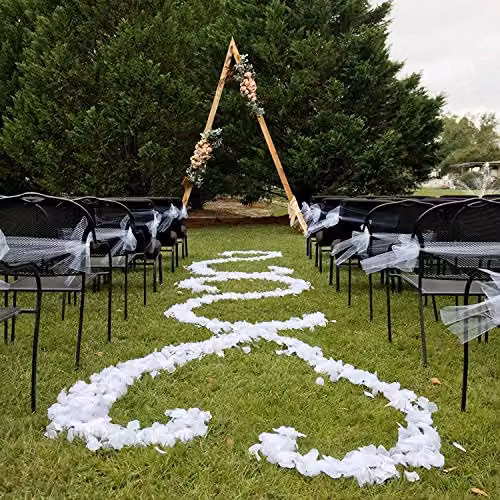 SHATCHI 1000pcs White Silk Rose Petal Confetti for Wedding, Anniversary and Mother's Day Table Decorations – 3