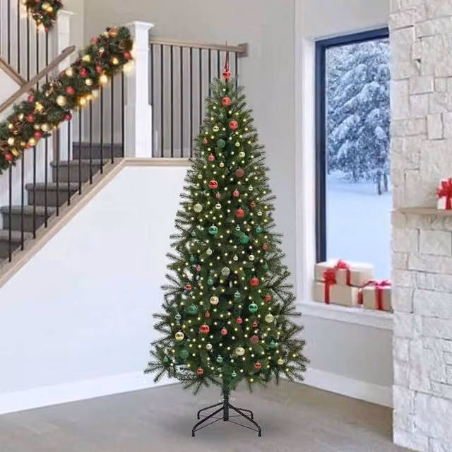 Berkfield Home Artificial Green Christmas Tree with 300 LEDs, Height: 240 cm – 1
