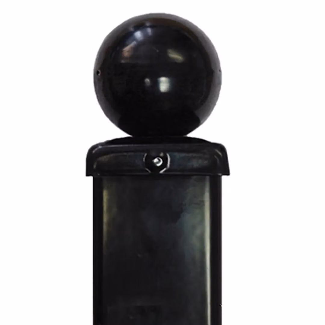 Burbage Iron Craft Square Ball Top Concrete-In Blank Post in Black, H x W x D: 235 x 5 x 5 cm – 2