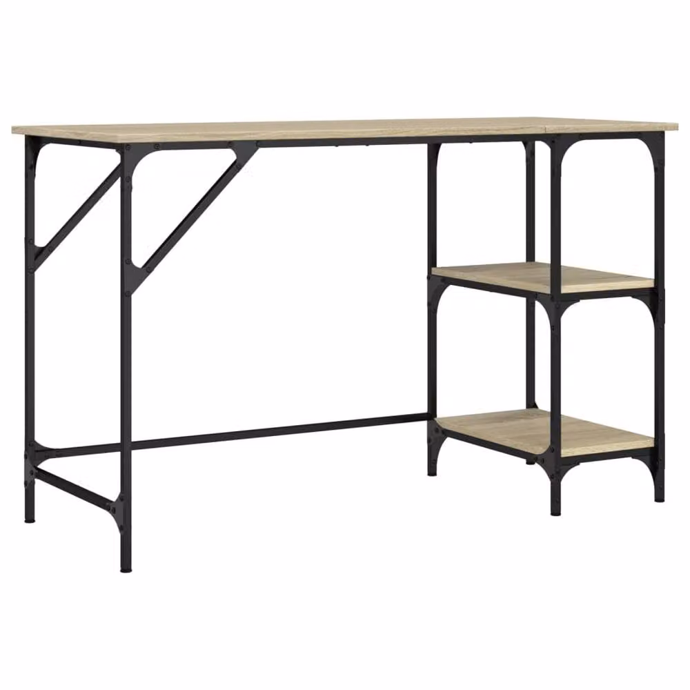 Berkfield Home Sonoma Oak Writing Desk in Light Tan, W/D/H: 120 x 50 x 75 cm – 2