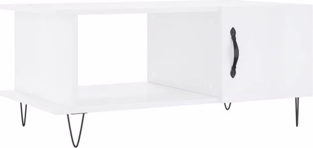 Berkfield Home Modern High Gloss White Coffee Table W/D/H: 90 x 50 x 40 cm