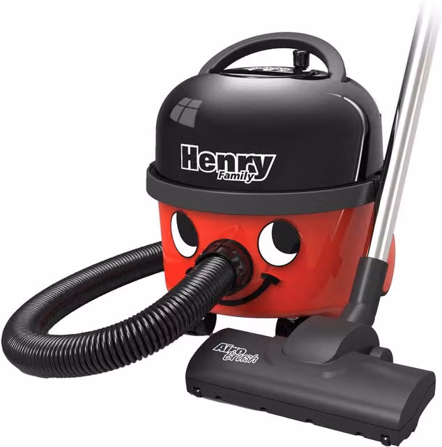Numatic Henry Family Bagged Vacuum Cleaner in Red for Pet Hair and Car Use
