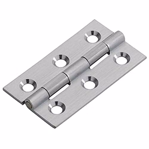 Loops Pair of Satin Chrome Screw-On Concealed Cup Hinge, W/D/H: 50 x 28 x 1.5 mm