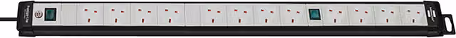 Brennenstuhl Premium-Line 12-Way Extension Lead in Black and Grey