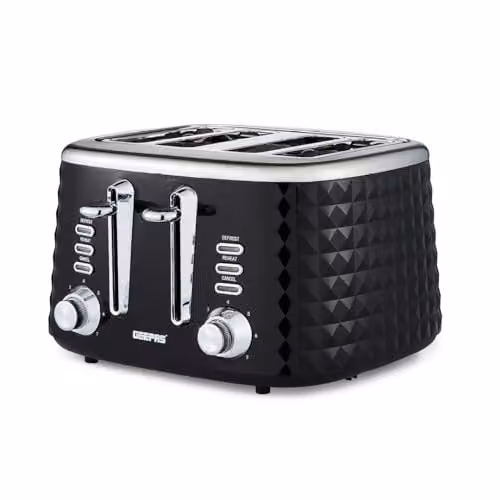 Geepas Argyle 4 Slice Toaster, 1750W, Black – 1
