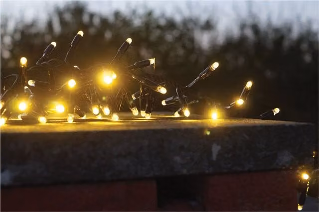 Xmas Haus Warm White LED Christmas Cluster Lights with Black Rubber Cable, IP65 Waterproof, 5m, 250 LEDs – 1