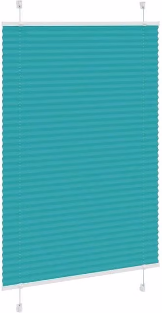 Berkfield Home Single Pleated Fabric Blind in Petrol Green and Turquoise, W: 95 cm, H: 150 cm – 1