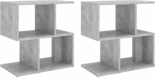 Berkfield Home Set of 2 Modern Bedside Cabinets in Concrete Grey, W/D/H: 50 x 30 x 51.5 cm