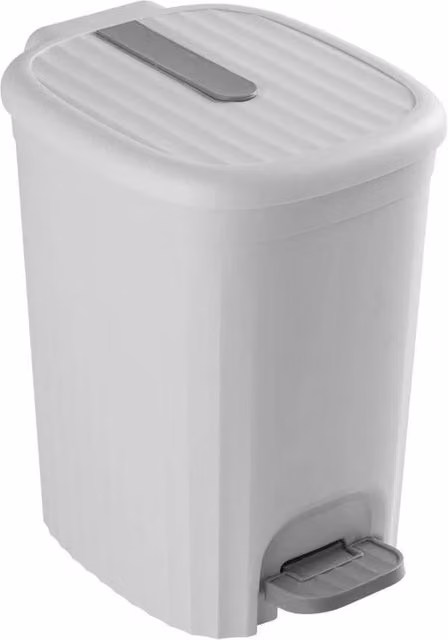VOGREX 15L Plastic Pedal Bin in Light Grey