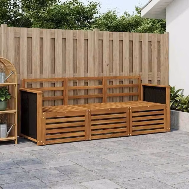 Berkfield Home 3-Piece Modern Outdoor Garden Sofa Set in Brown Solid Acacia Wood