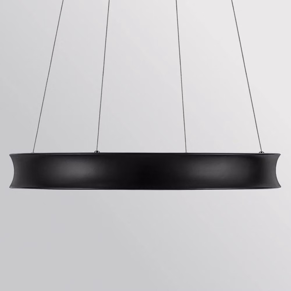 Netlighting Larousse Integrated LED Medium Pendant Light in Black and Gold/Brass – 4