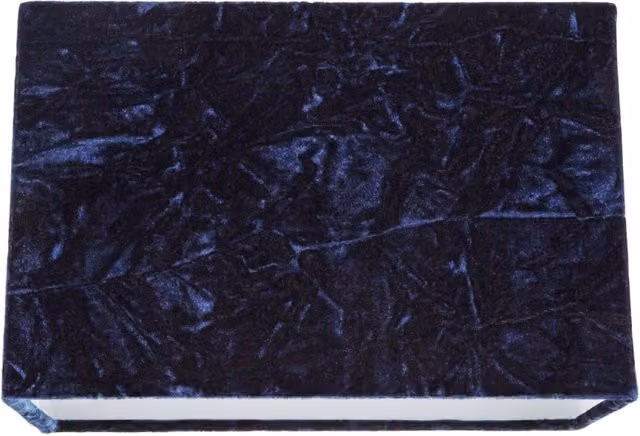 Happy Homewares Modern Rectangular Crushed Velvet Fabric Lamp Shade in Blue, Length: 29 cm – 4