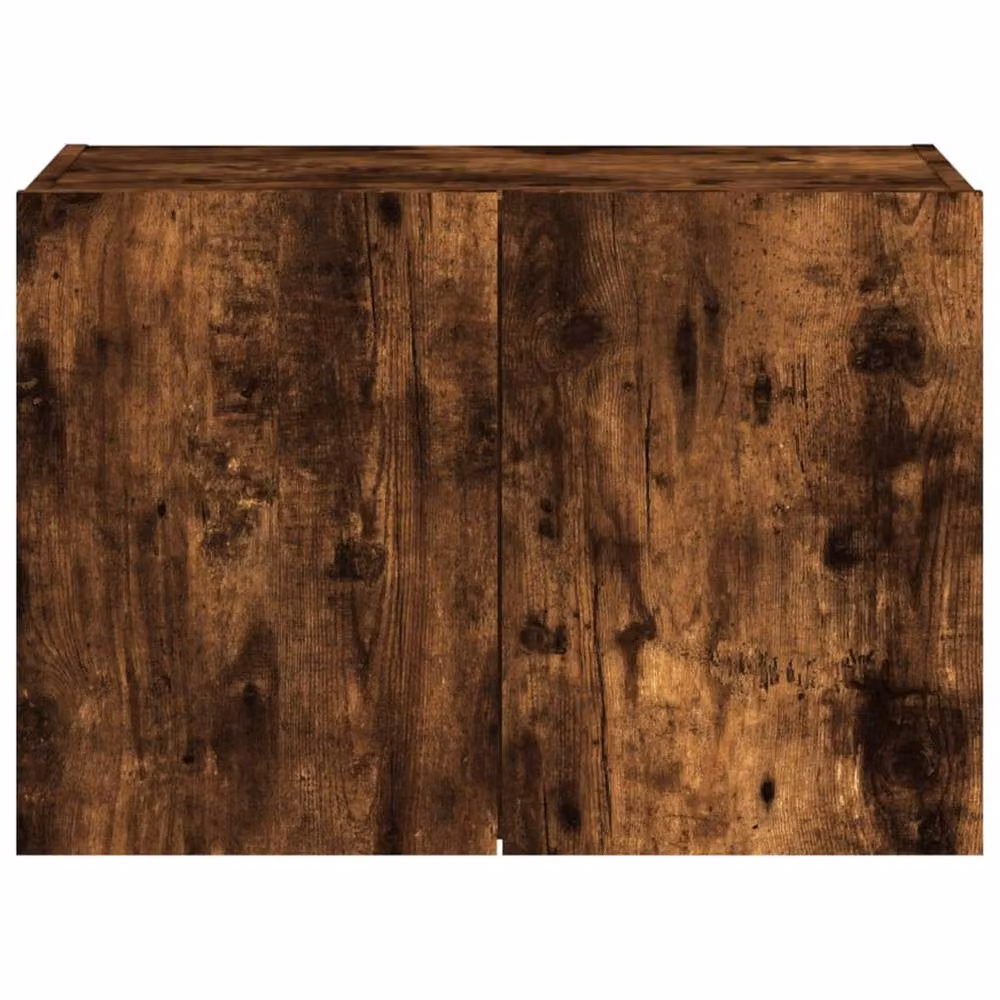 Berkfield Home TV Wall Cabinet with LED Lights in Smoked Oak Brown, W: 60 cm, D: 35 cm, H: 41 cm – 8