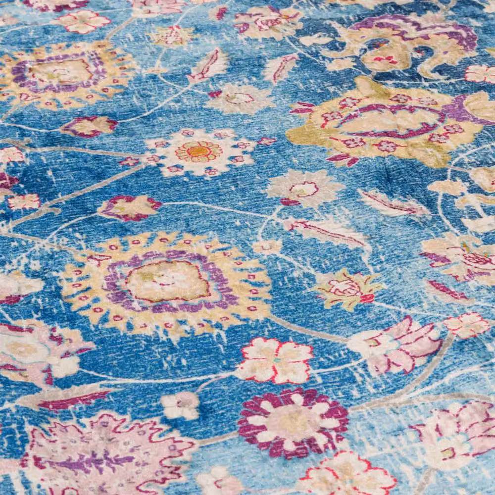 Berkfield Home Washable Multicolour Vintage Round Rug with Anti Slip and Sound Absorbing Properties, Diameter: 80 cm – 2