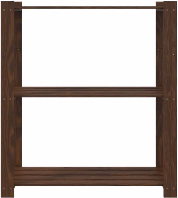 Berkfield Home Beautiful 3-Tier Solid Wood Pine Storage Rack, Brown, W: 80 cm, D: 38 cm, H: 90 cm