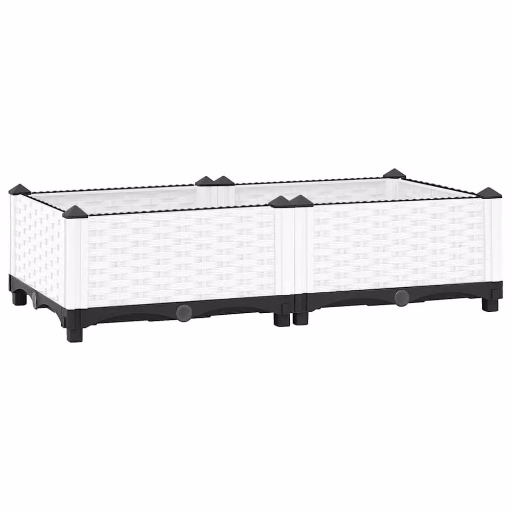 Berkfield Home White Polypropylene Raised Bed W: 80 cm, D: 40 cm, H: 23 cm – 2