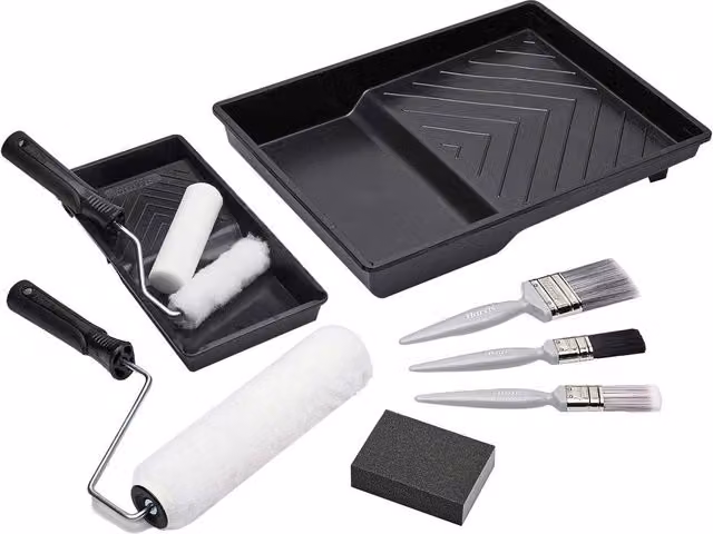 Harris Essentials 11-Piece Foam Paint Roller and Tray Set in Black – 1
