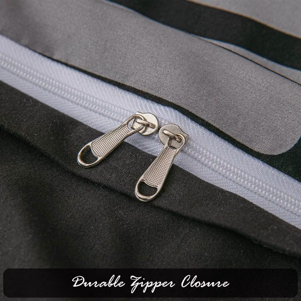 Pamposh Grey Double Brushed Microfibre Duvet Cover Set with Zipper Closure, W: 180 cm, H: 200 cm – 4