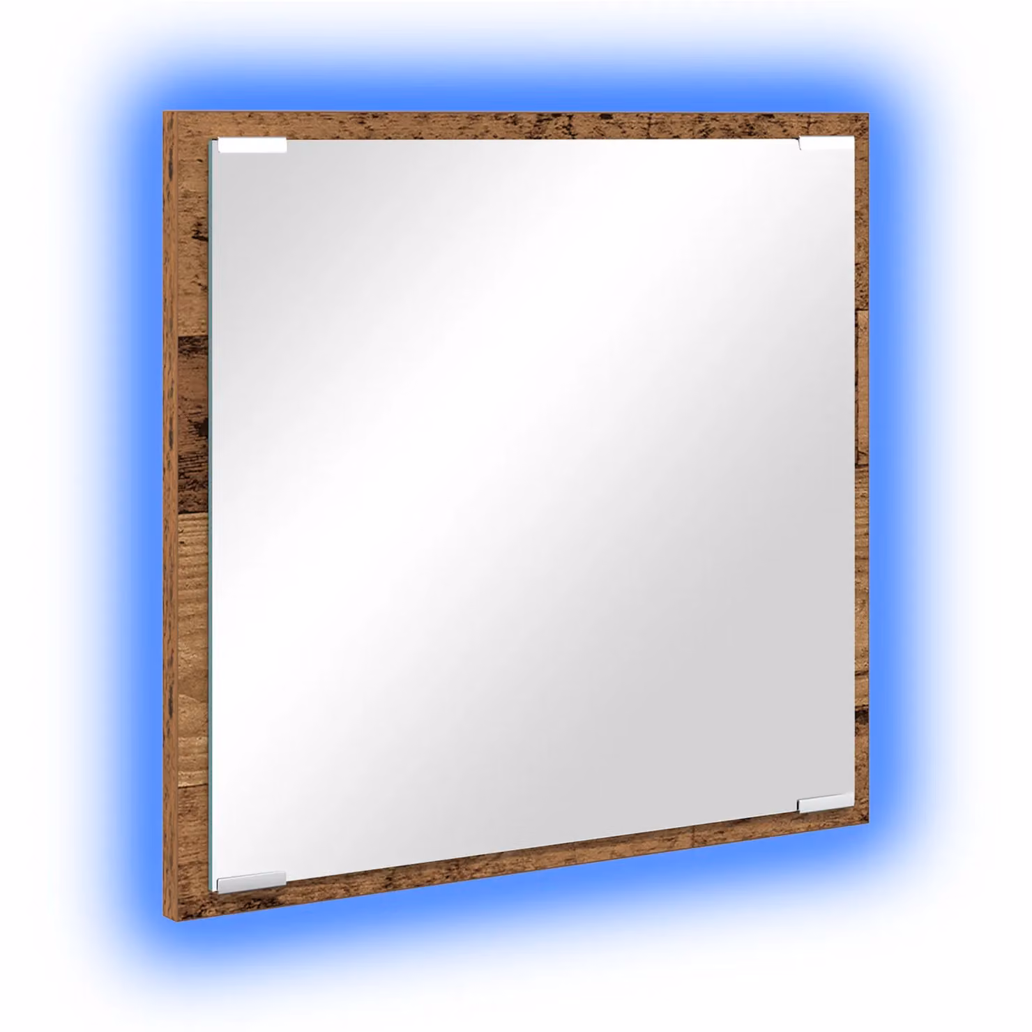 Berkfield Home LED Bathroom Mirror in Brown Rustic Wood, W/D/H: 40 x 8.5 x 37 cm – 2
