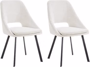 TGC Bella Set of 2 Cream Fabric Dining Chairs