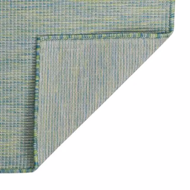 Berkfield Home Turquoise Outdoor Flatweave Rug W/D: 140 x 200 cm