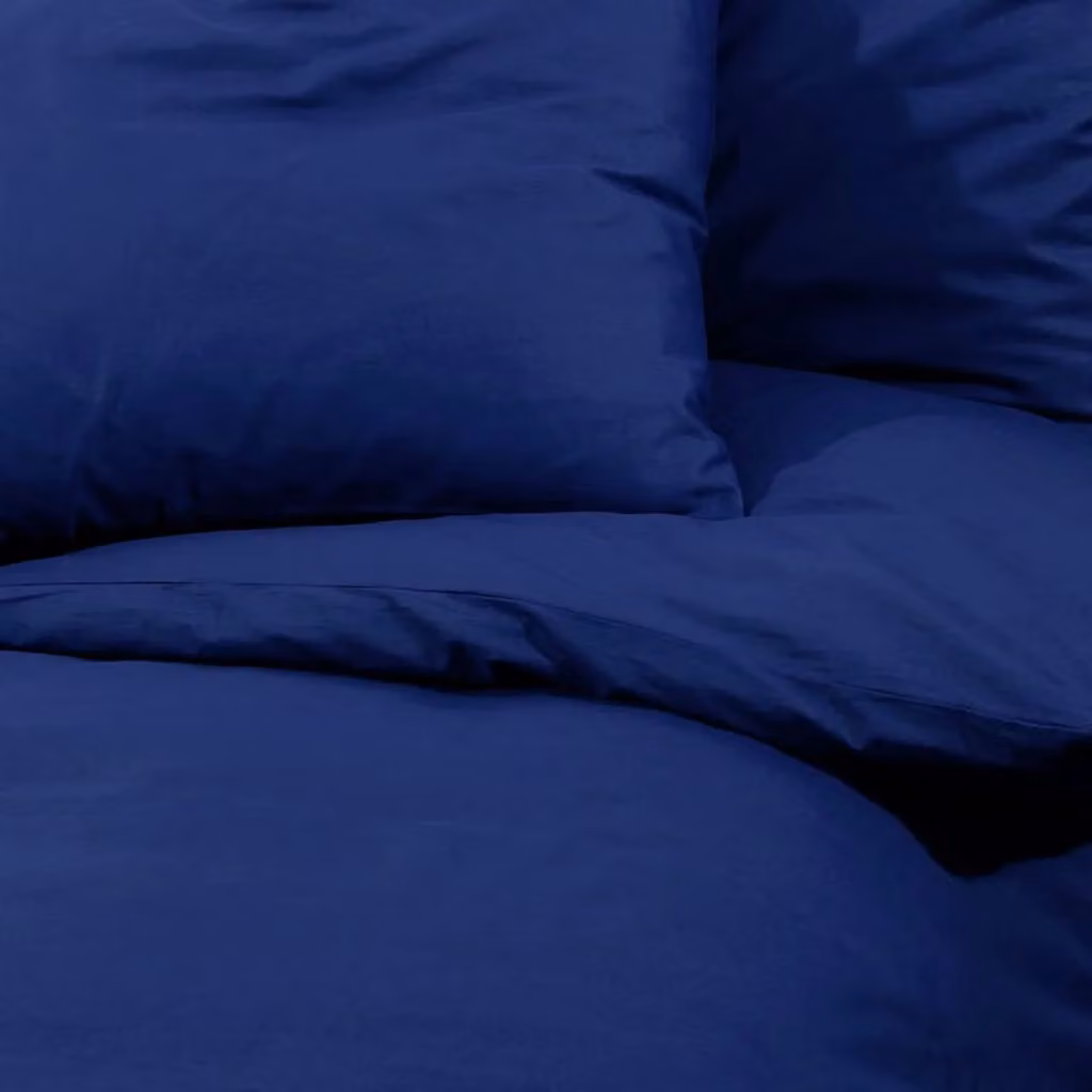 Berkfield Home Cotton Duvet Cover and Pillowcase Set, Blue, W: 240 cm, H: 220 cm – 4
