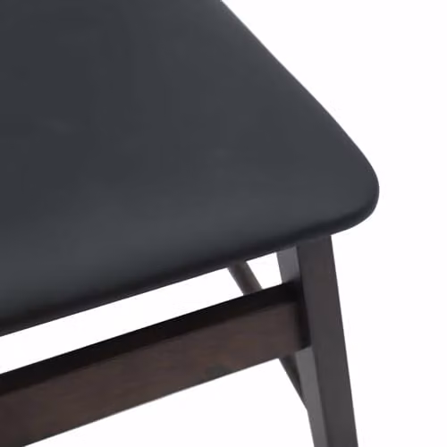 vidaXL Set of 2 Dining Chairs in Black and Light Brown Solid Rubberwood with Synthetic Leather – 6
