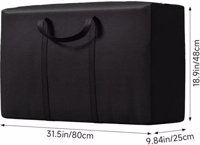 SPETLEK Heavy Duty Garden Furniture Cushion Storage Bag in Black, W/D/H: 80 x 25 x 48 cm – 1
