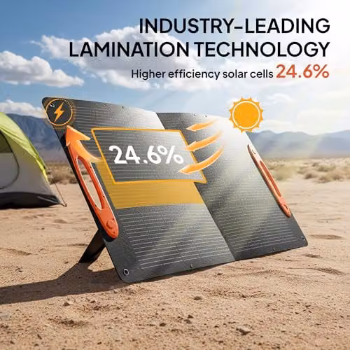 HOMCOM 100W Portable Foldable Solar Panel Charger in Black with USB-A and USB-C – 4
