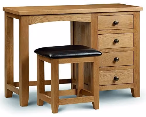 Julian Bowen Marlborough Single Pedestal Dressing Table in Oak