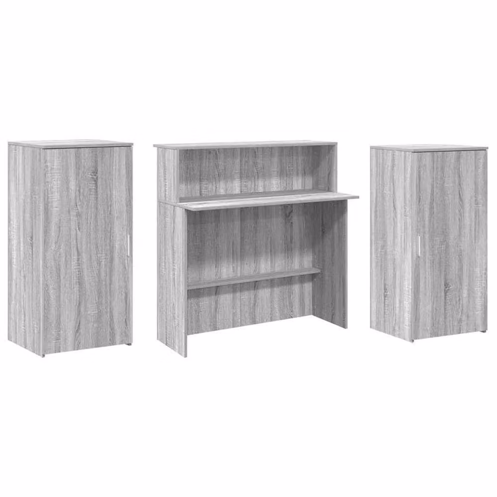 Berkfield Home Grey Sonoma Reception Desk in Engineered Wood W/D/H: 200 x 50 x 103.5 cm – 2