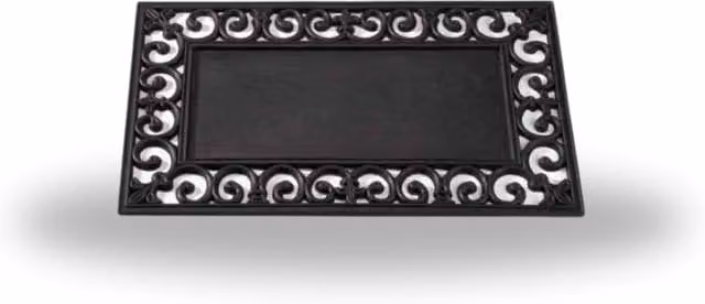 Marco Paul Black Rubber Door Mat, W/D/H: 75 x 45 x 1 cm