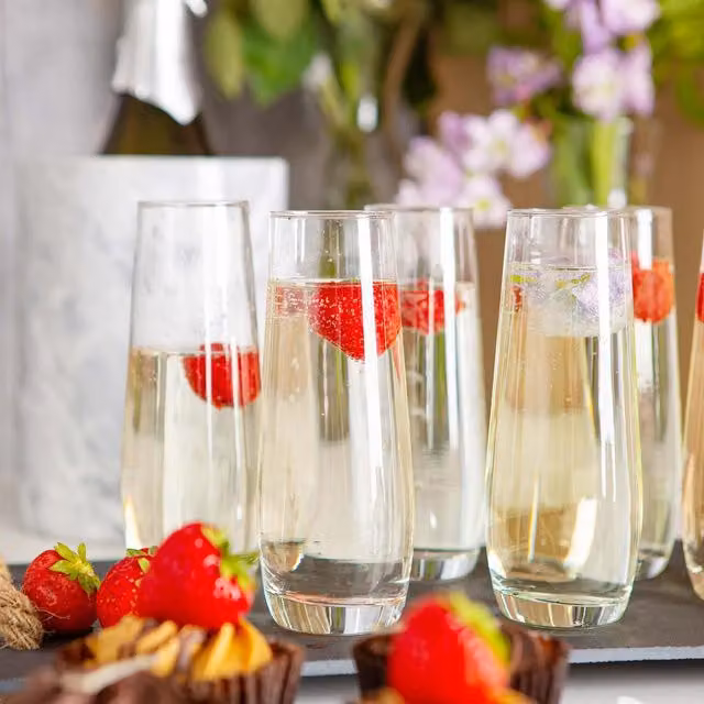 Argon Tableware Corto Stemless Champagne Flutes, 230ml, Clear, Set of 12