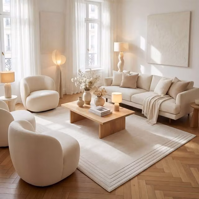 THE RUGS Carmel Bordered Area Rug in Beige, W/D/H: 120 x 170 cm
