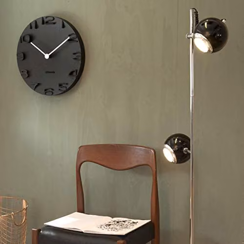 Karlsson Round Analog Quartz Wall Clock in Black, Diameter: 42 cm – 2