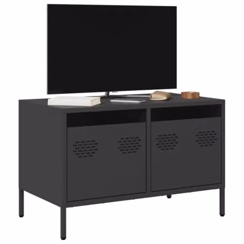 vidaXL Industrial Black Metal TV Cabinet W: 68 cm, D: 39 cm, H: 43.5 cm – 4