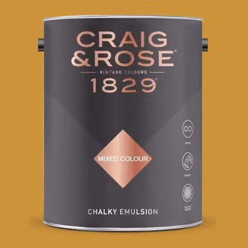 Craig & Rose 1829 Paint Stop Chalky Matt Emulsion in French Ochre, 5 l