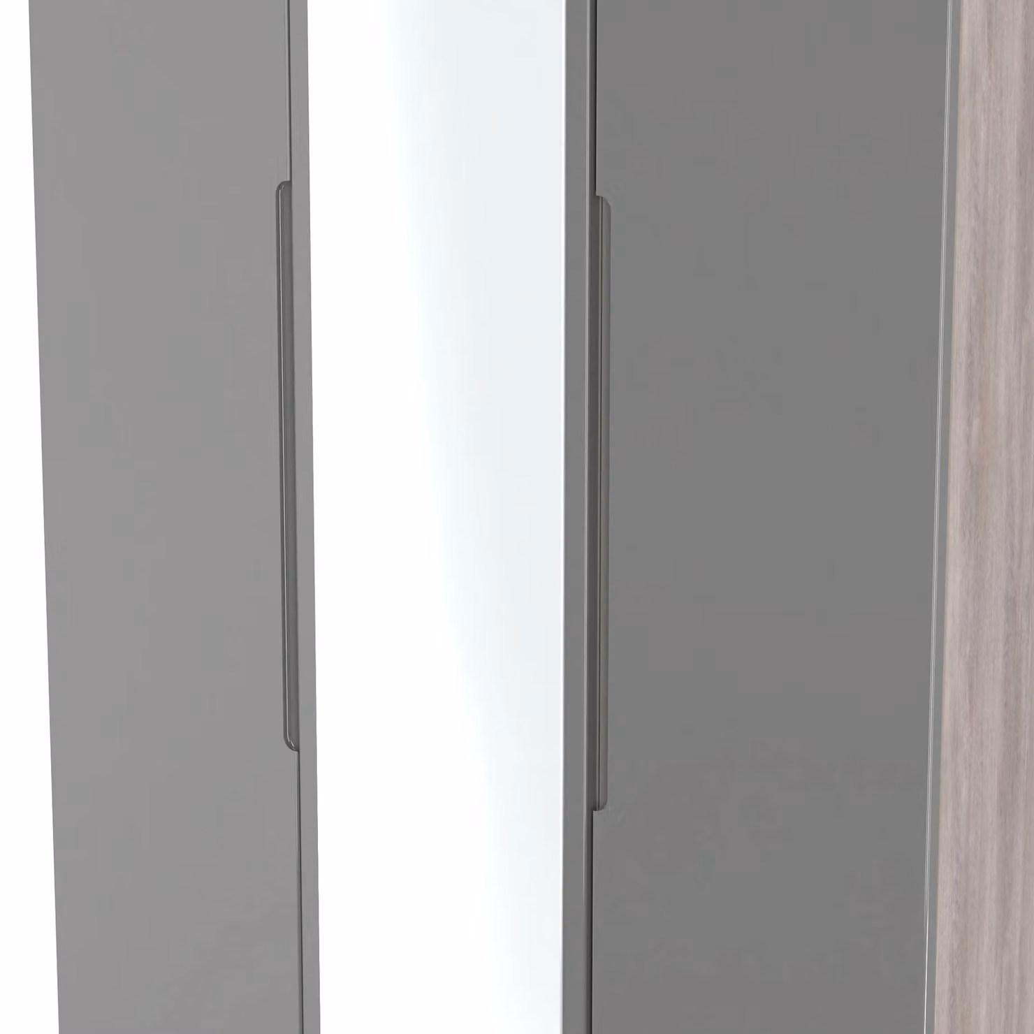 2 U Lucca Ready Assembled Tall Triple Mirror Wardrobe in Grey – 3