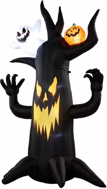 NESTLUNE 8 FT Halloween Inflatable Spooky Tree with Built-in LED Lights in Black
