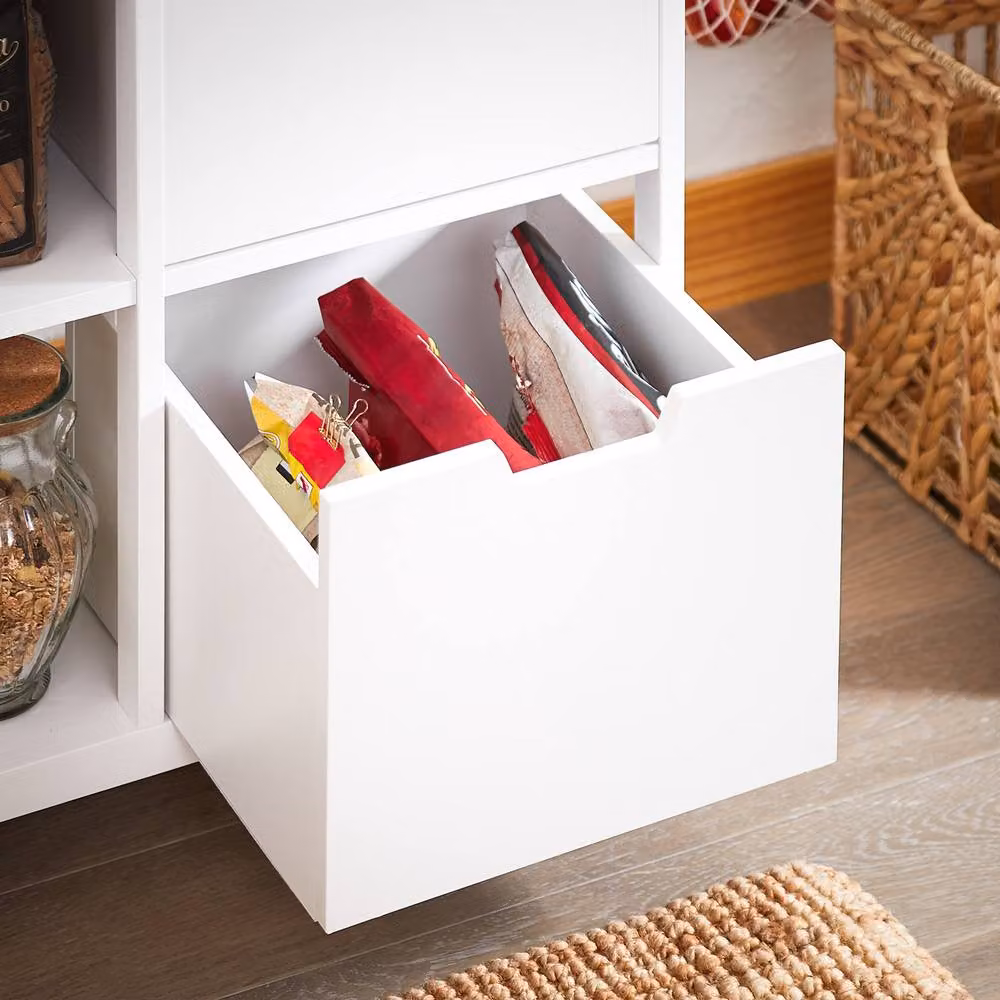 SoBuy Kitchen Storage Trolley with 2 Drawers and 3 Shelves in White – 4