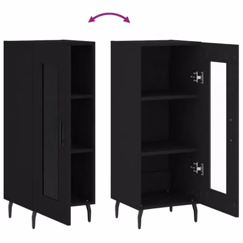 vidaXL Black Matt Sideboard in Engineered Wood W/D/H: 34.5 x 34.0 x 90.0 cm – 4