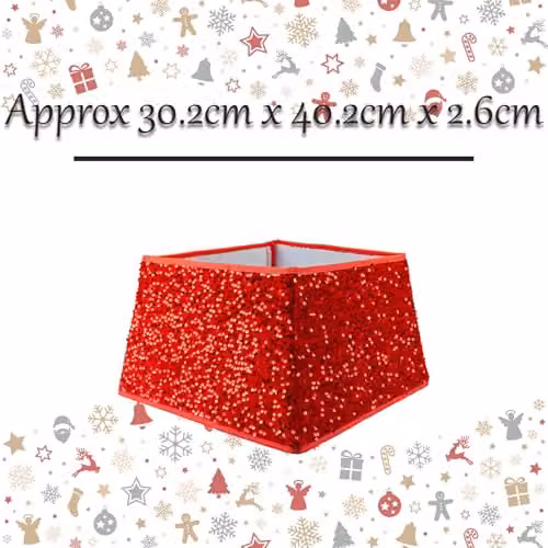 VFM e-Store Red Sequin Christmas Tree Skirt, W/D/H: 30.2 x 40.2 x 2.6 cm – 3