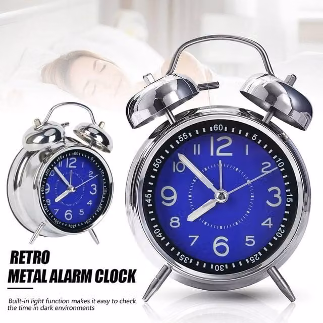 SPETLEK Vintage Extra Loud Twin Bell Alarm Clock in Blue