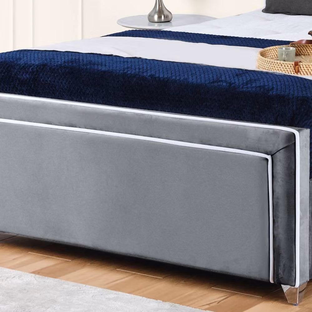 UK Bed Furniture Ariana Ottoman Gas Lift Upholstered Velvet Bed in Anthracite Grey, Size: 180 x 200 cm – 3