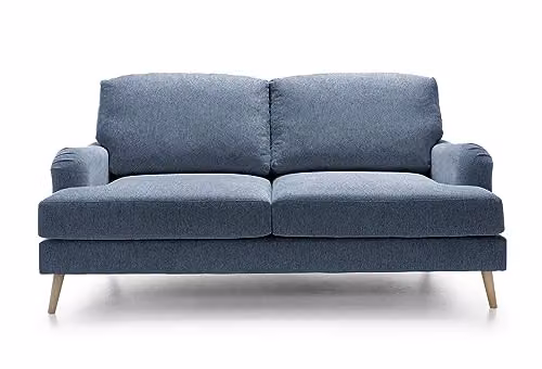 Abakus Direct Harper 3 Seater Sofa in Blue Smart Chenille Fabric